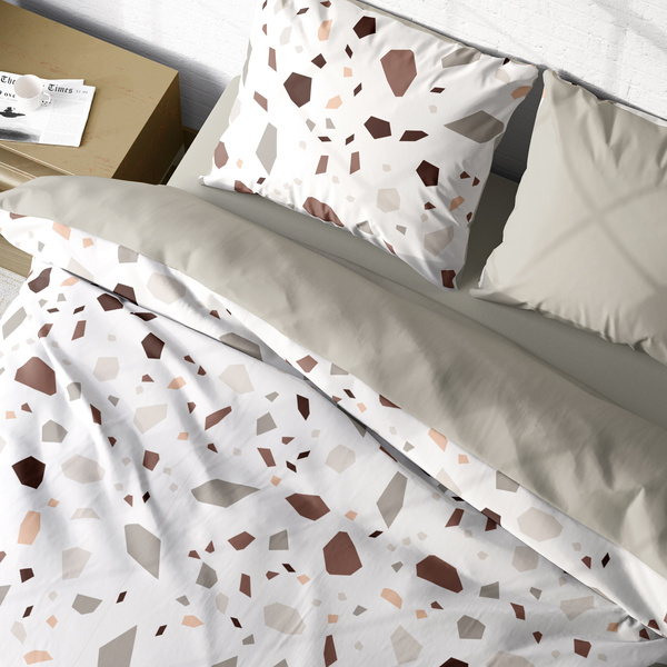 Sada Ložního Prádla Z Bavlněného Saténu 160x200+ 2x70x80 Boho 001 