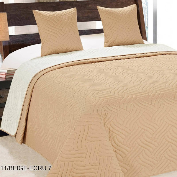 Dvoustranné Přehozy na Postel Vigo II Beige-Ecru 11 180x220+2x40x40
