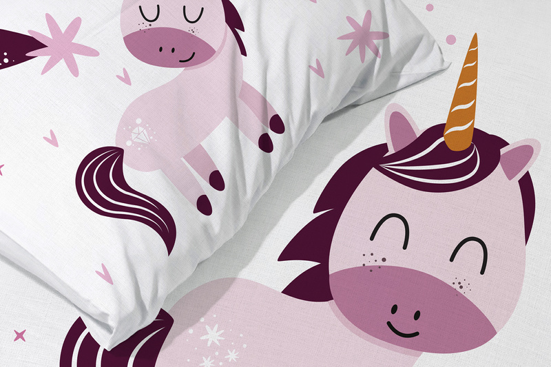 Dětské Povlečení 100x135+40x60 018 Jednorožec