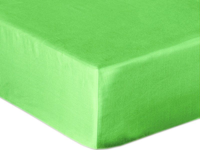 Bavlněné Prostěradlo Saténové s Gumou Zelená