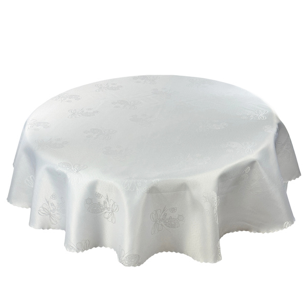 Ubrusy s Nešpinivou Úpravou Z-3438 Bílý Kulatý