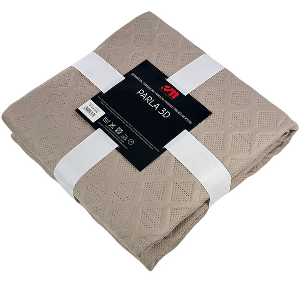 Dvoustranné Přehozy na Postel Parla 3D Taupe 220x240+2x40x40