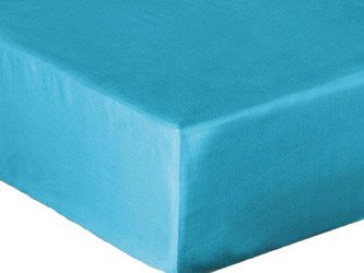Bavlněné Prostěradlo Saténové s Gumou Tyrkysový 010