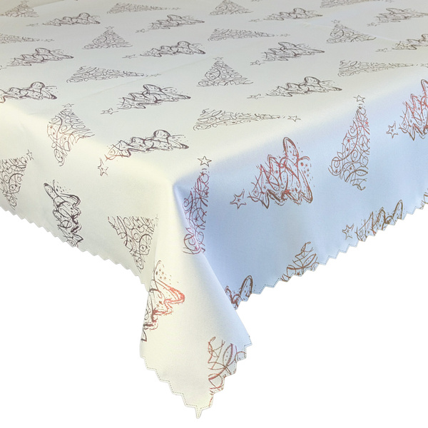 Oboustranně Ubrusy s Nešpinivou Úpravou Vánoční Strom Z-3401 Zlatý 