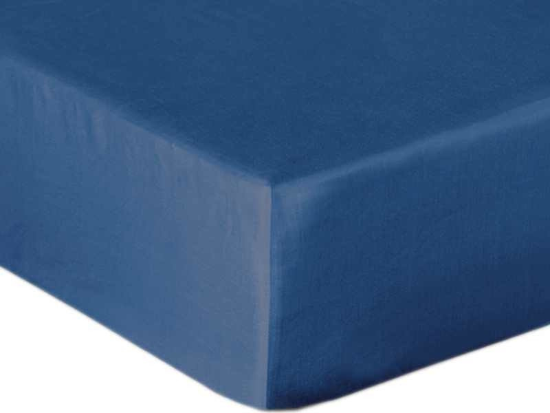 Bavlněné Prostěradlo Saténové s Gumou Modrý 11