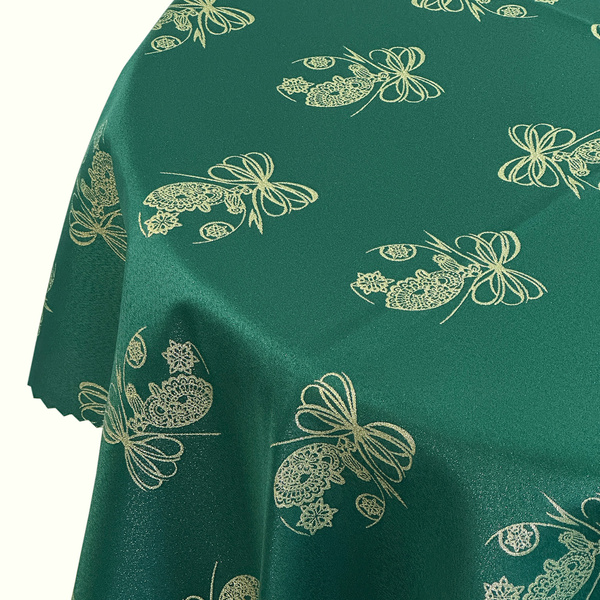 Oboustranně Ubrusy s Nešpinivou Úpravou zelená Sníh 1 Kulatý