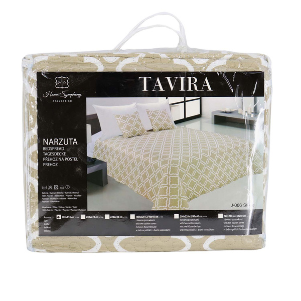 Dvoustranné Přehozy na Postel TAVIRA J-006 Stone 180x220+2x40x40