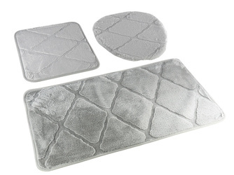 Koupelnové Předložky Muna světle šedá - Třídílný