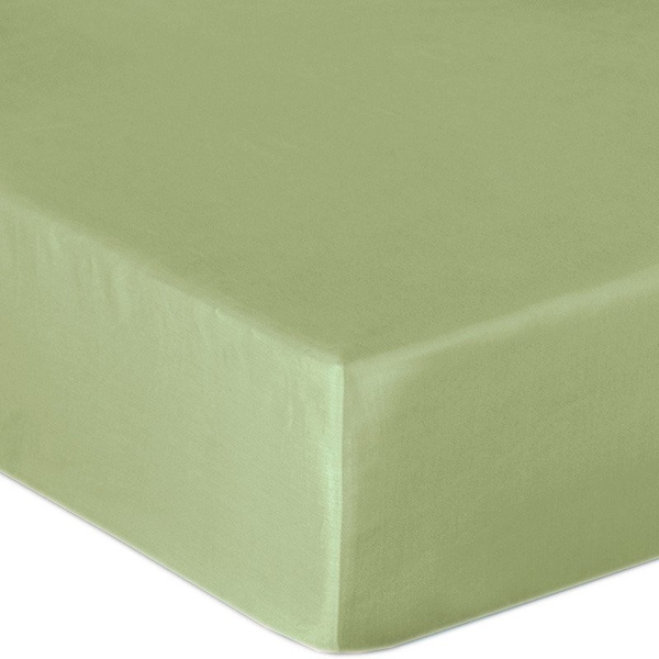 Bavlněné Prostěradlo Saténové s Gumou OLIVE