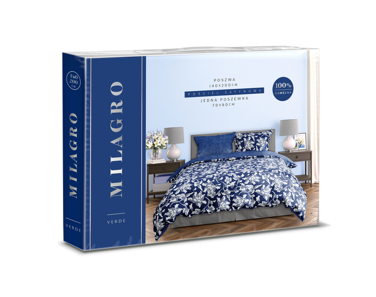 Sada LožníhoPrádla Z Bavlněného Saténu 140x200+70x90 Milagro Verde 026