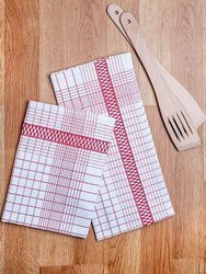 Bavlněné Kuchyňské Utěrky Nina Červený 45x65 cm