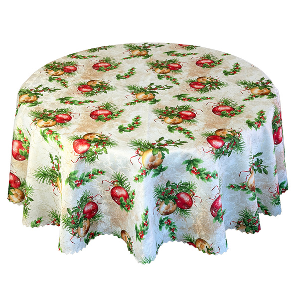 Oboustranně Ubrusy s Nešpinivou Úpravou Zlatý Sníh I Kulatý