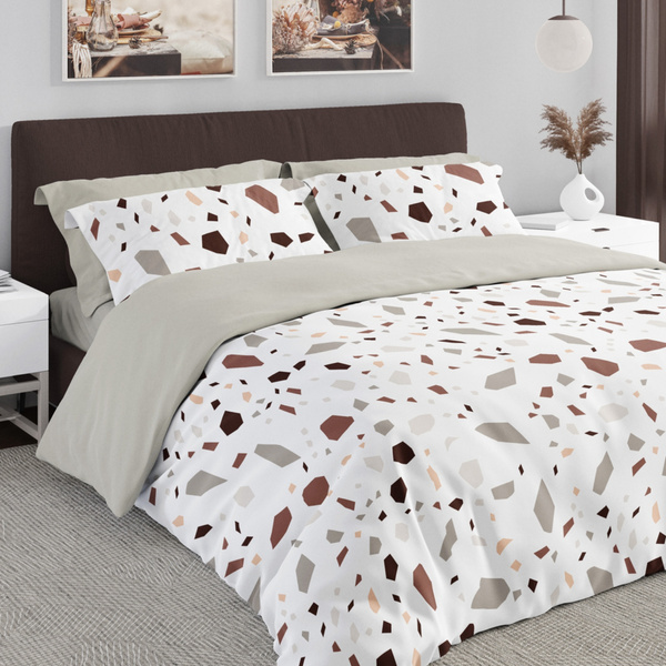 Sada Ložního Prádla Z Bavlněného Saténu 220x200+ 2x70x80 Boho 001