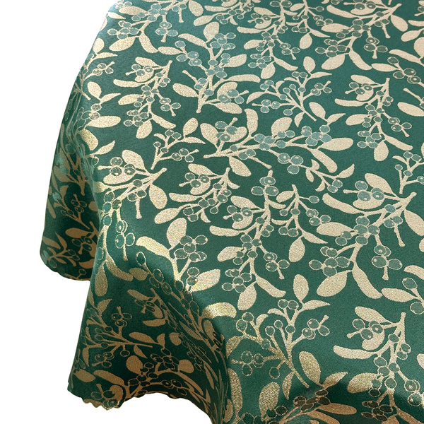 Oboustranně Ubrusy s Nešpinivou Úpravou zelená Sníh 1 Kulatý