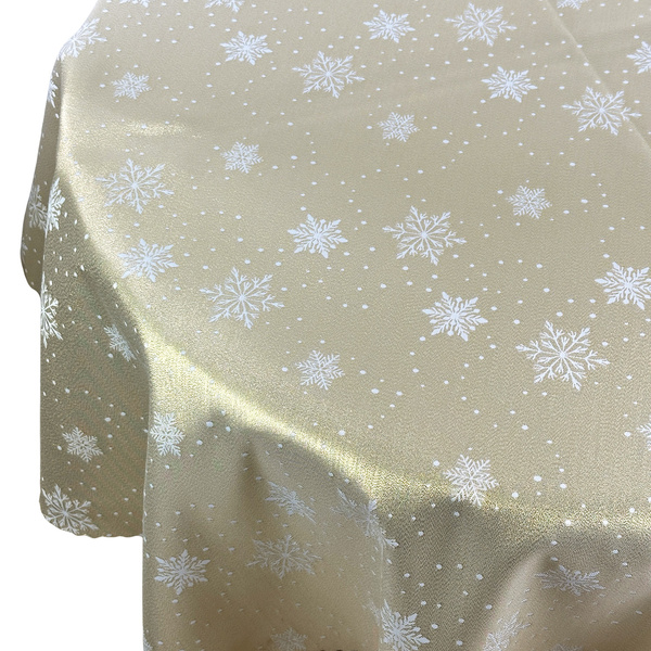 Oboustranně Ubrusy s Nešpinivou Úpravou Zlatý Sníh I Kulatý