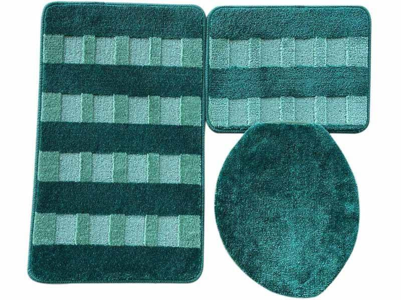 Koupelnové Předložky Trangan Tmavě zelená Oliva CF02  - Třídílný