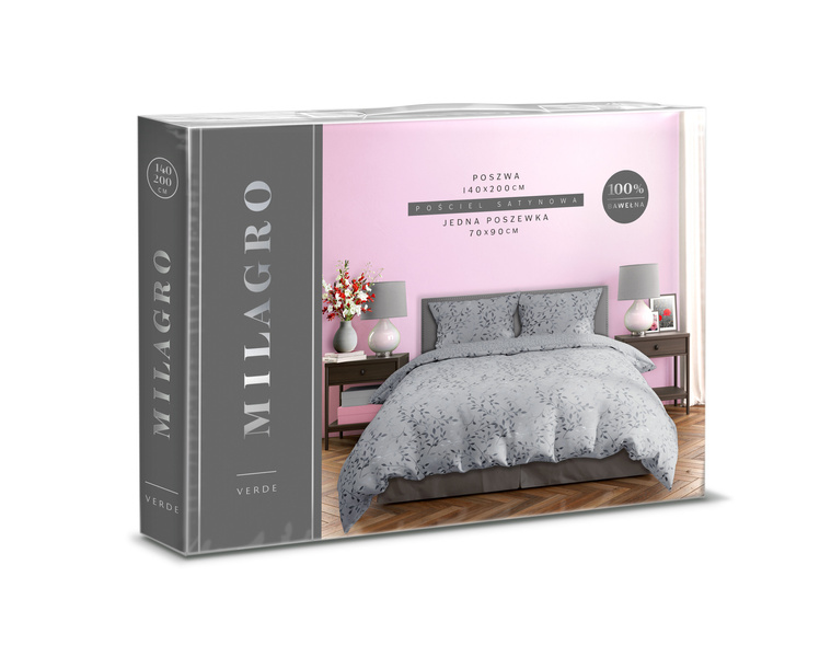 Sada LožníhoPrádla Z Bavlněného Saténu 140x200+70x90 Milagro Verde 025