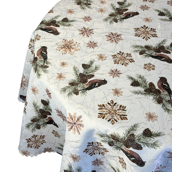 Oboustranně Ubrusy s Nešpinivou Úpravou Zlatý Sníh I Kulatý