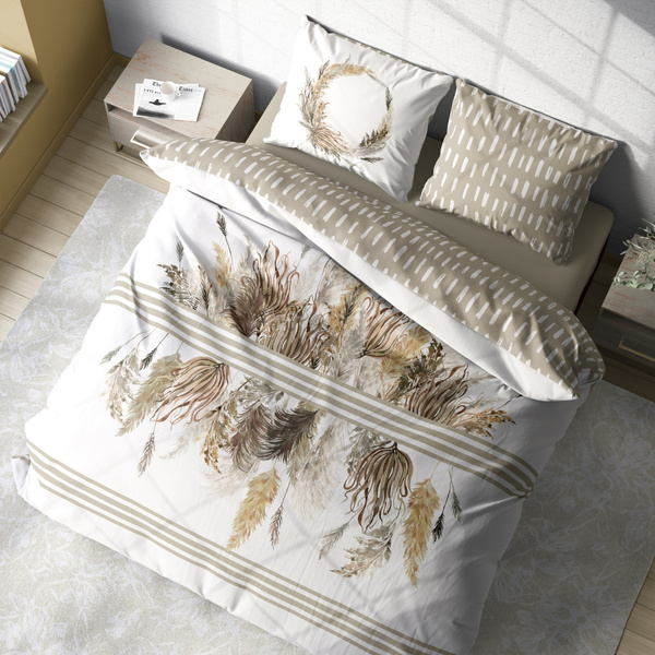 Sada Ložního Prádla Z Bavlněného Saténu 160x200+ 2x70x80 Boho 003