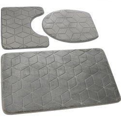 Koupelnové Předložky Světle Šedá 31 - Třídílný