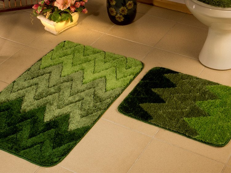 Koupelnové Předložky Zig Zag Zelená 86