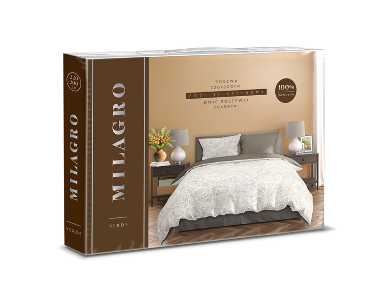 Sada LožníhoPrádla Z Bavlněného Saténu 140x200+70x90 Milagro Verde 028
