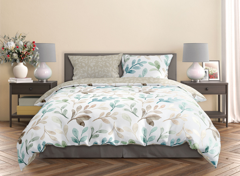 Sada LožníhoPrádla Z Bavlněného Saténu 140x200+70x90 Milagro Verde 018