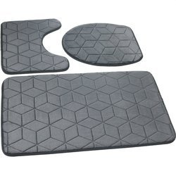 Koupelnové Předložky Tmavě Šedá 31 - Třídílný