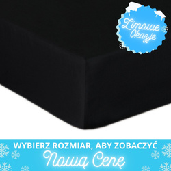 Bavlněné Prostěradlo Saténové s Gumou Černý