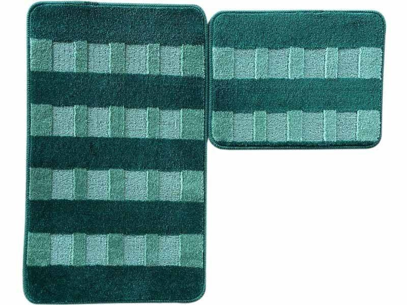 Koupelnové Předložky Trangan Tmavě zelená Oliva CF02  - Třídílný