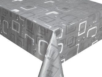Ubrusy PVC s Textilním Podkladem 3D Metallico T-6153C Silver v Rolích