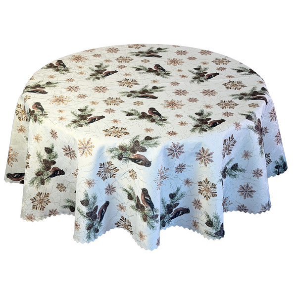 Oboustranně Ubrusy s Nešpinivou Úpravou Zlatý Sníh I Kulatý