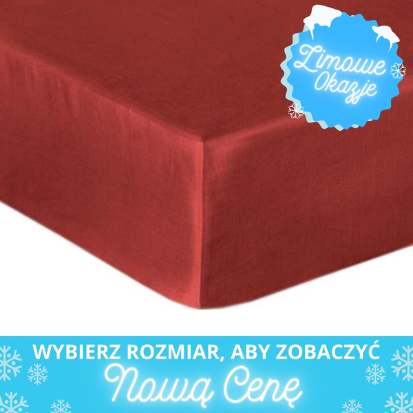 Bavlněné Prostěradlo Saténové s Gumou Hnedočervený 53