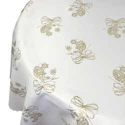 Oboustranně Ubrusy s Nešpinivou Úpravou Vánoční zlatý vánoční ozdoba Ornament Kulatý