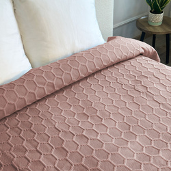 Dvoustranné Přehozy na Postel Parla 3D Pudrově Rrůžová Bez Polštářů 220x240