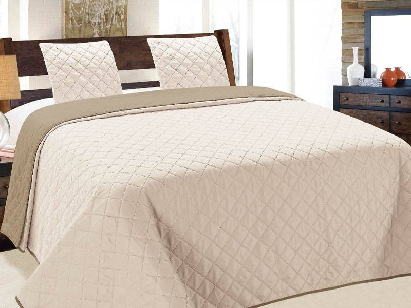 Dvoustranné Přehozy na Postel Vigo II Cappuccino Ecru 10 220x240+2x40x40