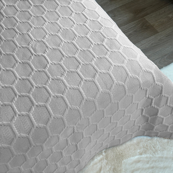 Dvoustranné Přehozy na Postel Parla 3D Světle šedá Bez Polštářů 180x220