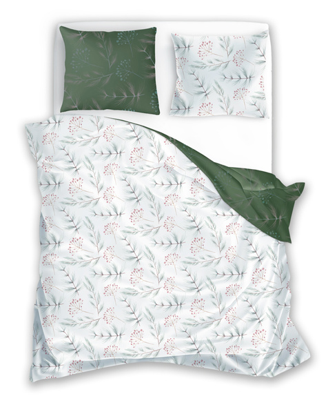 Sada LožníhoPrádla Z Bavlněného Saténu 220x200+ 2x70x80 Milagro Verde 020