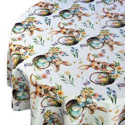 Ubrusy s Nešpinivou Úpravou Velikonoční Kulatý Rabbit Fun