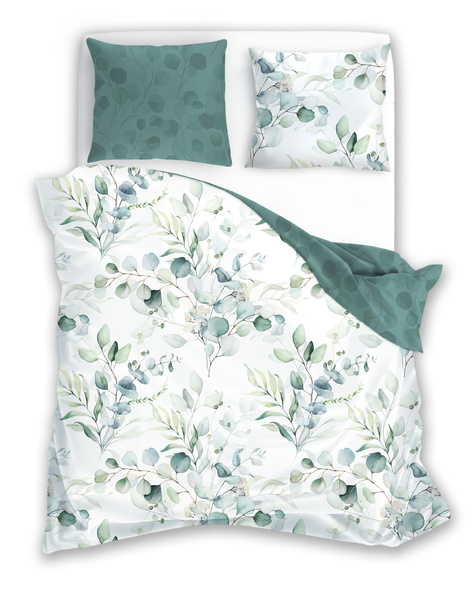 Sada Ložního Prádla Z Bavlněného Saténu 140x200+70x90 Milagro Verde 006