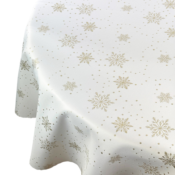 Oboustranně Ubrusy s Nešpinivou Úpravou Zlatý Sníh I Kulatý