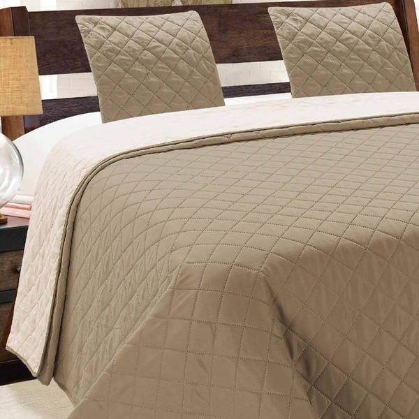 Dvoustranné Přehozy na Postel Vigo II Cappuccino Ecru 10 220x240+2x40x40