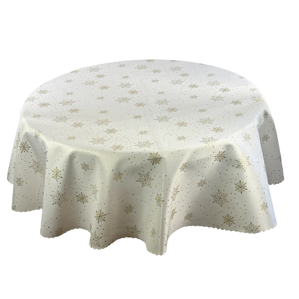 Oboustranně Ubrusy s Nešpinivou Úpravou Zlatý Sníh I Kulatý
