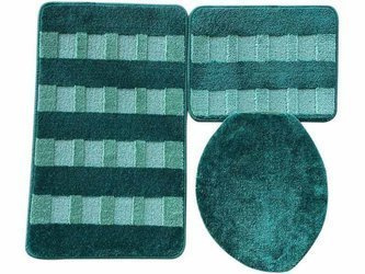 Koupelnové Předložky Trangan Tmavě zelená Oliva CF02  - Třídílný