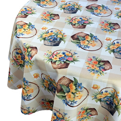 Ubrusy s Nešpinivou Úpravou Kulatý Jarní Košík