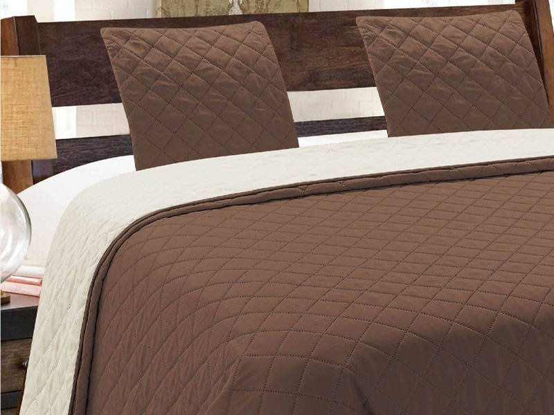 Dvoustranné Přehozy na Postel Vigo II Ecru-Brown 10 180x220+2x40x40