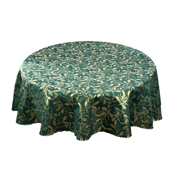 Oboustranně Ubrusy s Nešpinivou Úpravou zelená Sníh 1 Kulatý