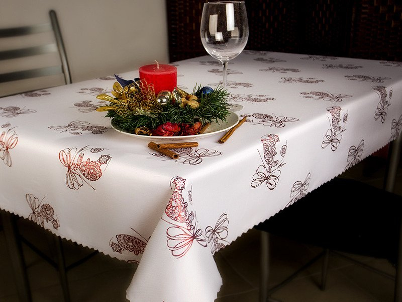 Oboustranně Ubrusy s Nešpinivou Úpravou Vánoční Vínový Vánoční Ozdoba Ornament Kulatý
