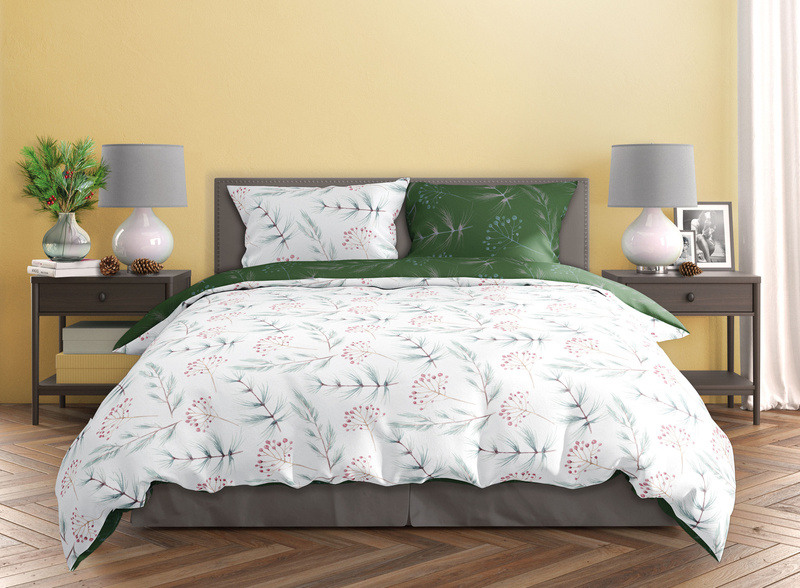 Sada LožníhoPrádla Z Bavlněného Saténu 220x200+ 2x70x80 Milagro Verde 020