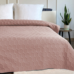 Dvoustranné Přehozy na Postel Parla 3D Pudrově Růžová Bez Polštářů 180x220